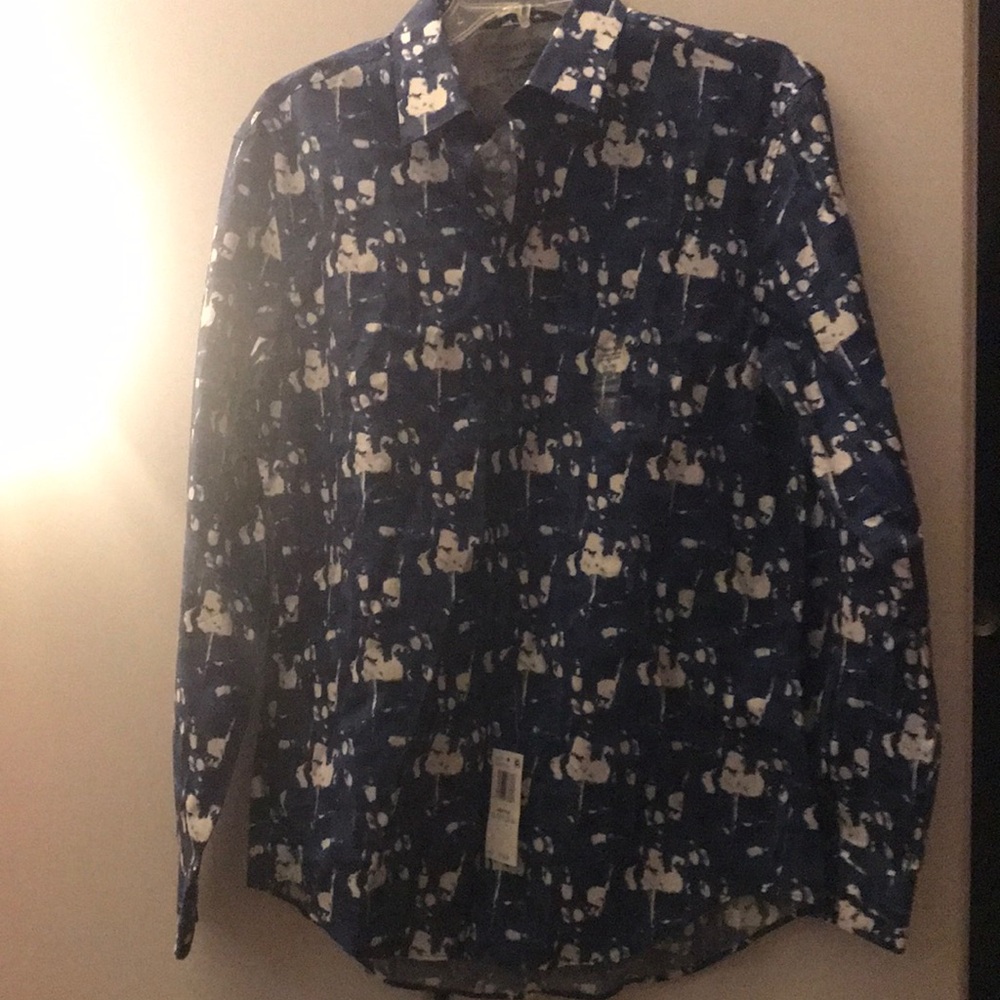 Men's Blue Patterned Shirt